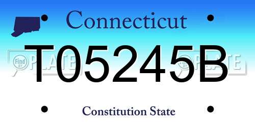 T05245B Connecticut License Plate