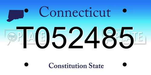 T052485 Connecticut License Plate