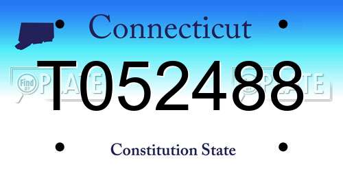 T052488 Connecticut License Plate