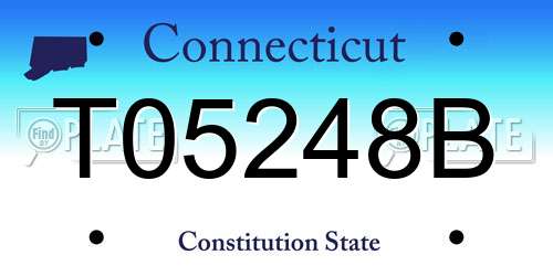 T05248B Connecticut License Plate