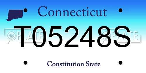 T05248S Connecticut License Plate