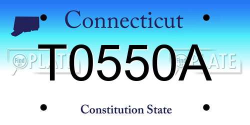 T0550A Connecticut License Plate