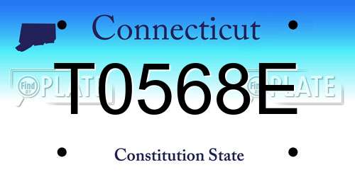 T0568E Connecticut License Plate