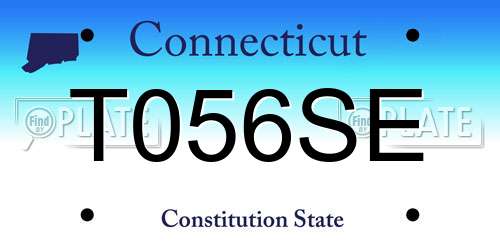 T056SE Connecticut License Plate