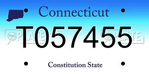 T057455 Connecticut License Plate