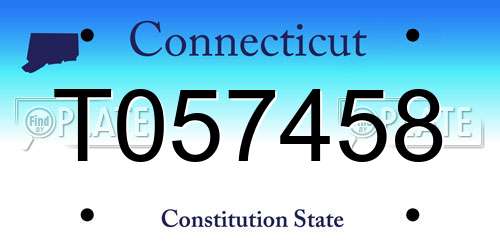 T057458 Connecticut License Plate
