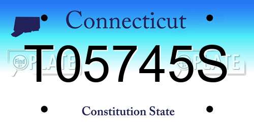 T05745S Connecticut License Plate