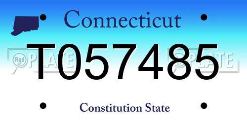 T057485 Connecticut License Plate