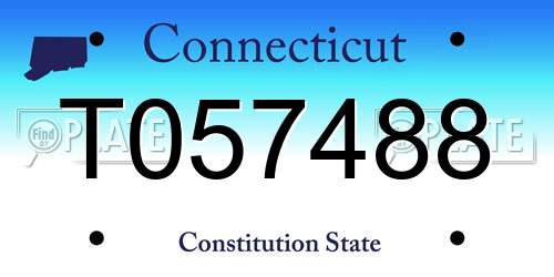 T057488 Connecticut License Plate