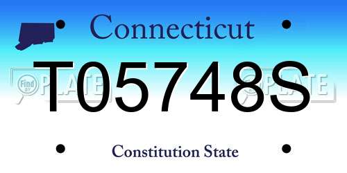 T05748S Connecticut License Plate