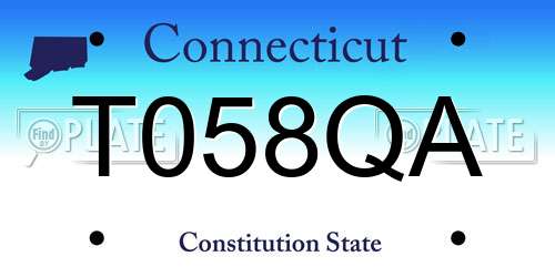 T058QA Connecticut License Plate
