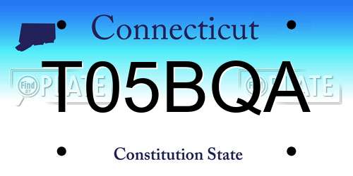 T05BQA Connecticut License Plate