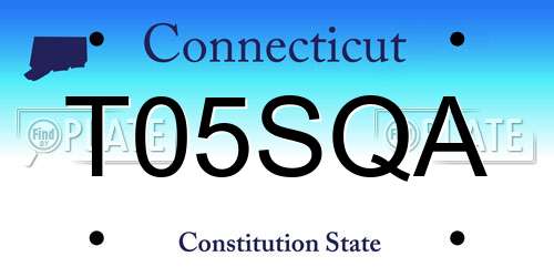 T05SQA Connecticut License Plate
