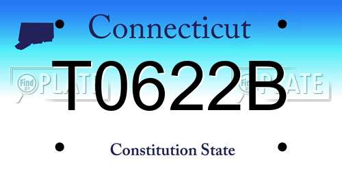 T0622B Connecticut License Plate
