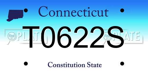 T0622S Connecticut License Plate