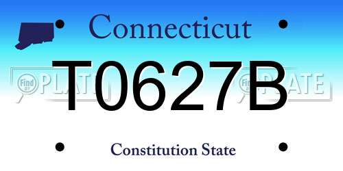 T0627B Connecticut License Plate