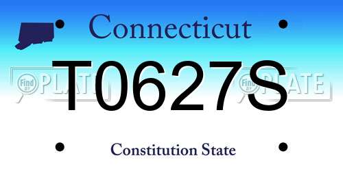 T0627S Connecticut License Plate