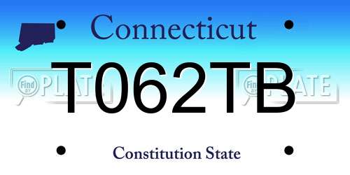 T062TB Connecticut License Plate