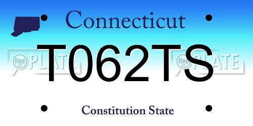 T062TS Connecticut License Plate