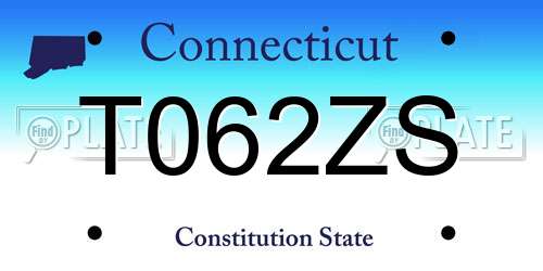 T062ZS Connecticut License Plate