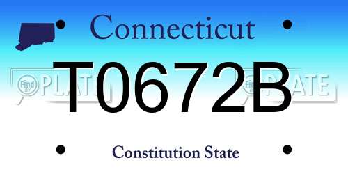 T0672B Connecticut License Plate