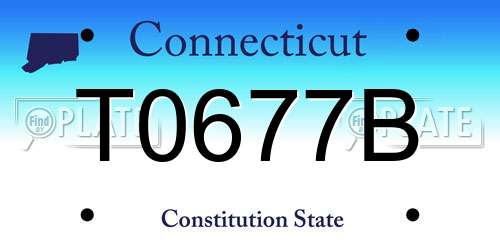 T0677B Connecticut License Plate