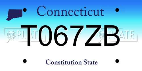 T067ZB Connecticut License Plate