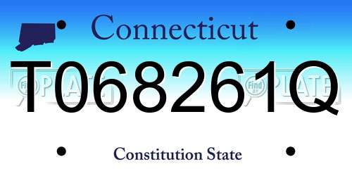 T068261Q Connecticut License Plate