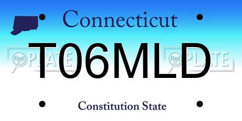 T06MLD Connecticut License Plate