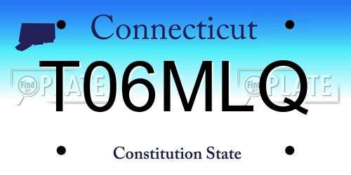 T06MLQ Connecticut License Plate
