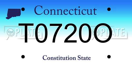 T0720O Connecticut License Plate