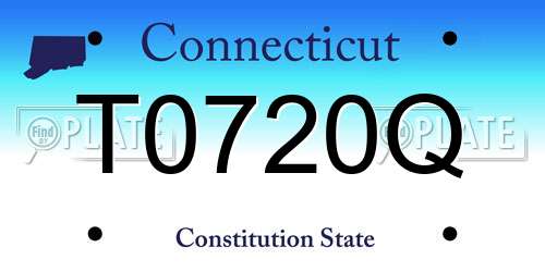 T0720Q Connecticut License Plate