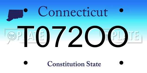 T072OO Connecticut License Plate