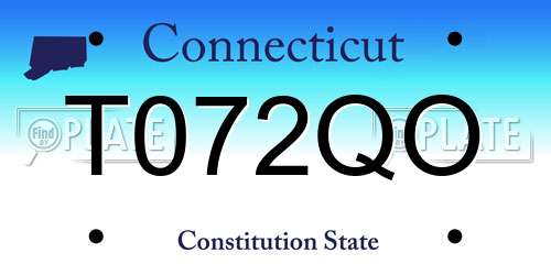 T072QO Connecticut License Plate