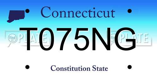 T075NG Connecticut License Plate
