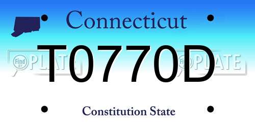 T0770D Connecticut License Plate