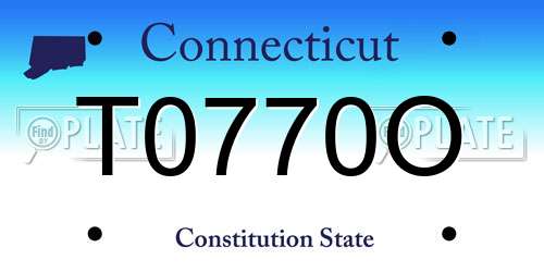 T0770O Connecticut License Plate