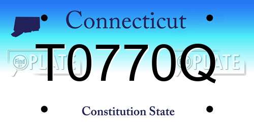 T0770Q Connecticut License Plate