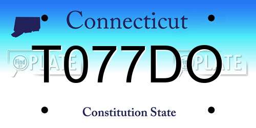 T077DO Connecticut License Plate