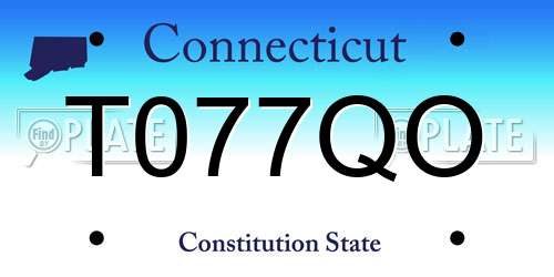T077QO Connecticut License Plate