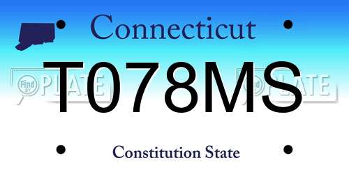 T078MS Connecticut License Plate