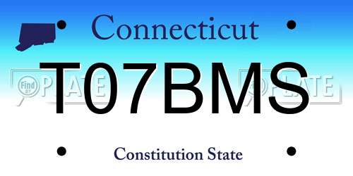 T07BMS Connecticut License Plate