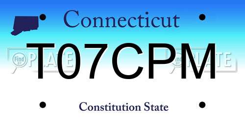 T07CPM Connecticut License Plate