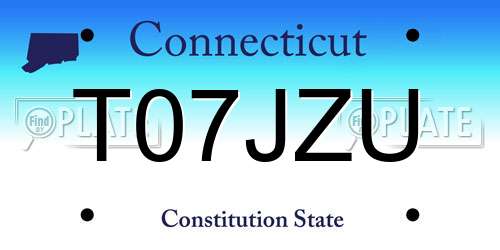 T07JZU Connecticut License Plate