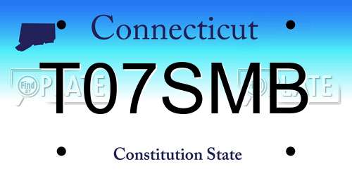 T07SMB Connecticut License Plate