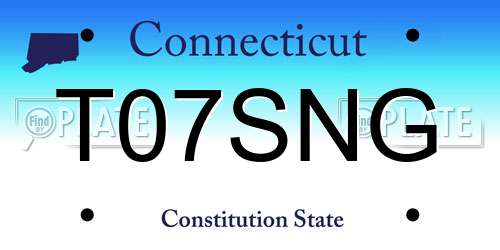 T07SNG Connecticut License Plate