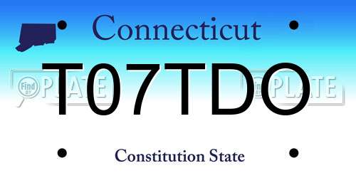 T07TDO Connecticut License Plate