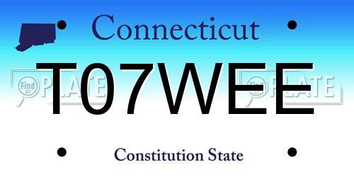 T07WEE Connecticut License Plate