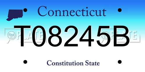 T08245B Connecticut License Plate