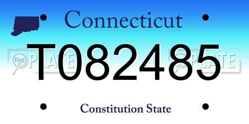 T082485 Connecticut License Plate